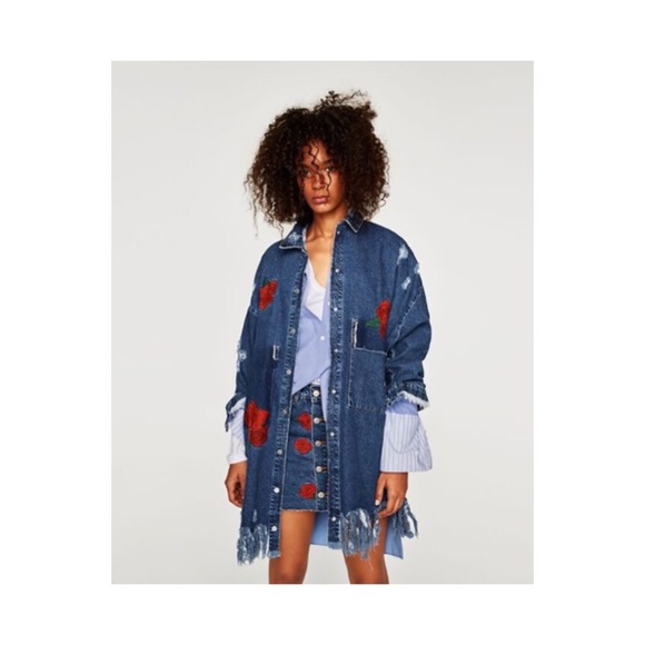 denim rose jacket